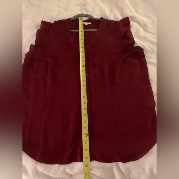Modcloth Maroon Button-Down Blouse 1X - Picture 7 of 12